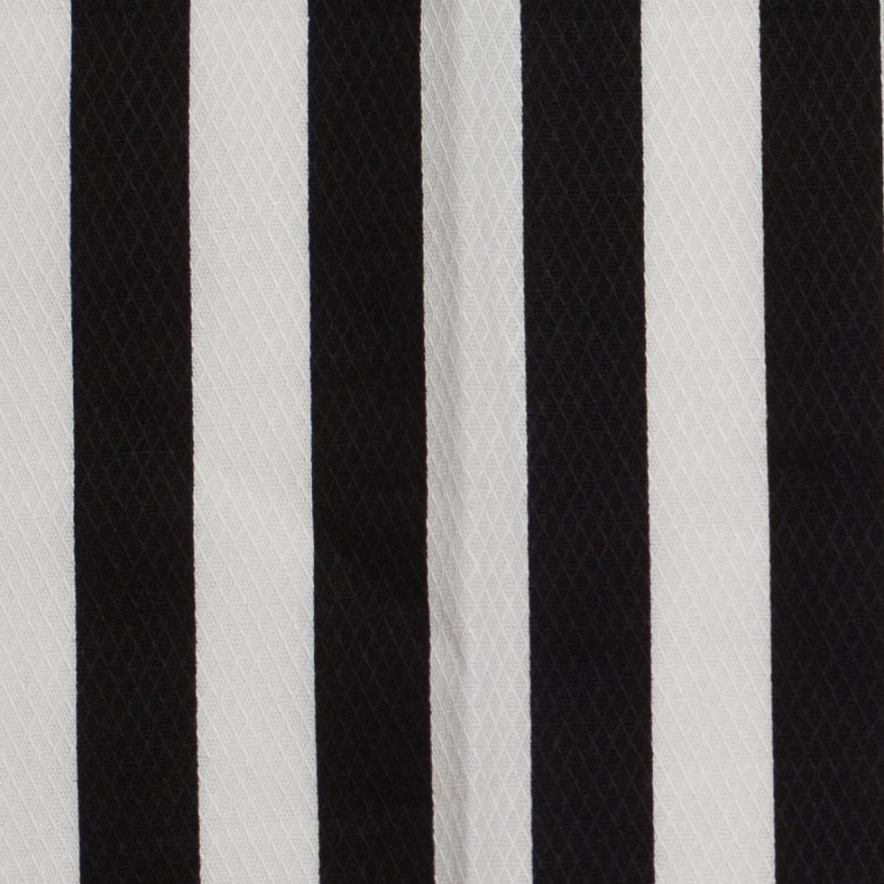 Black/White Striped Cotton Dobby Detail Black/White Striped Cotton Dobby Detail