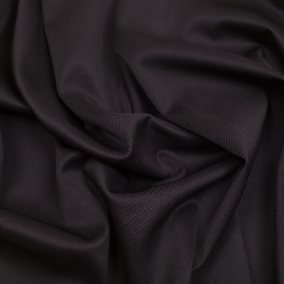 Sleek Black Polyester Ponte Knit - Folded Sleek Black Polyester Ponte Knit - Folded