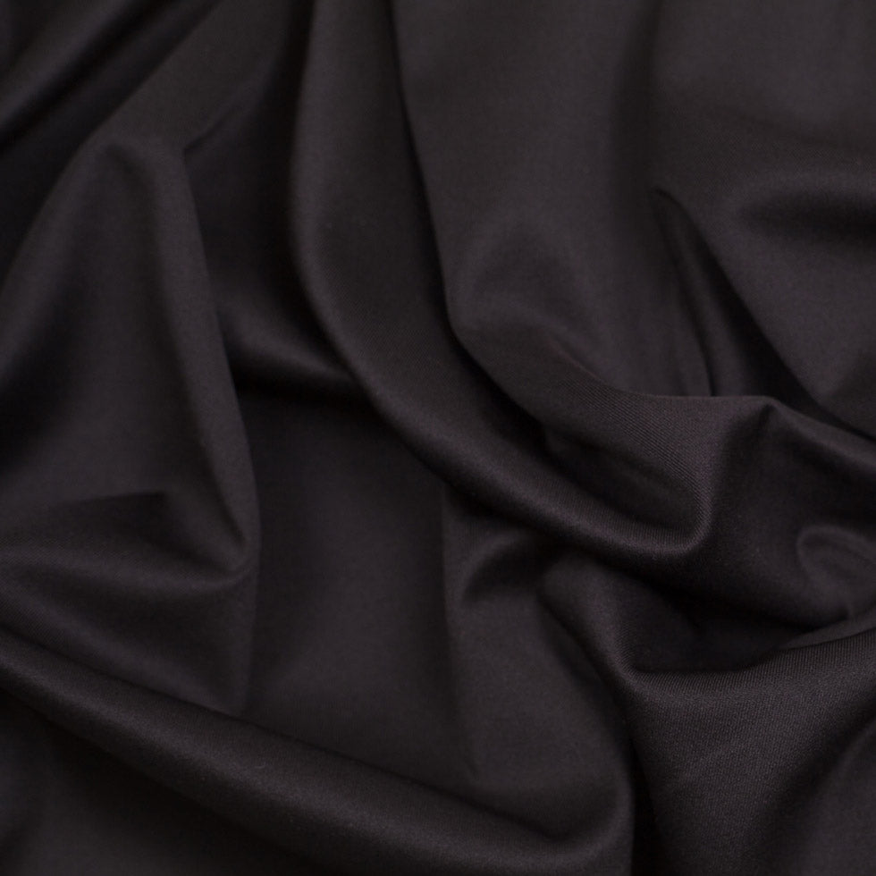 Sleek Black Polyester Ponte Knit Sleek Black Polyester Ponte Knit