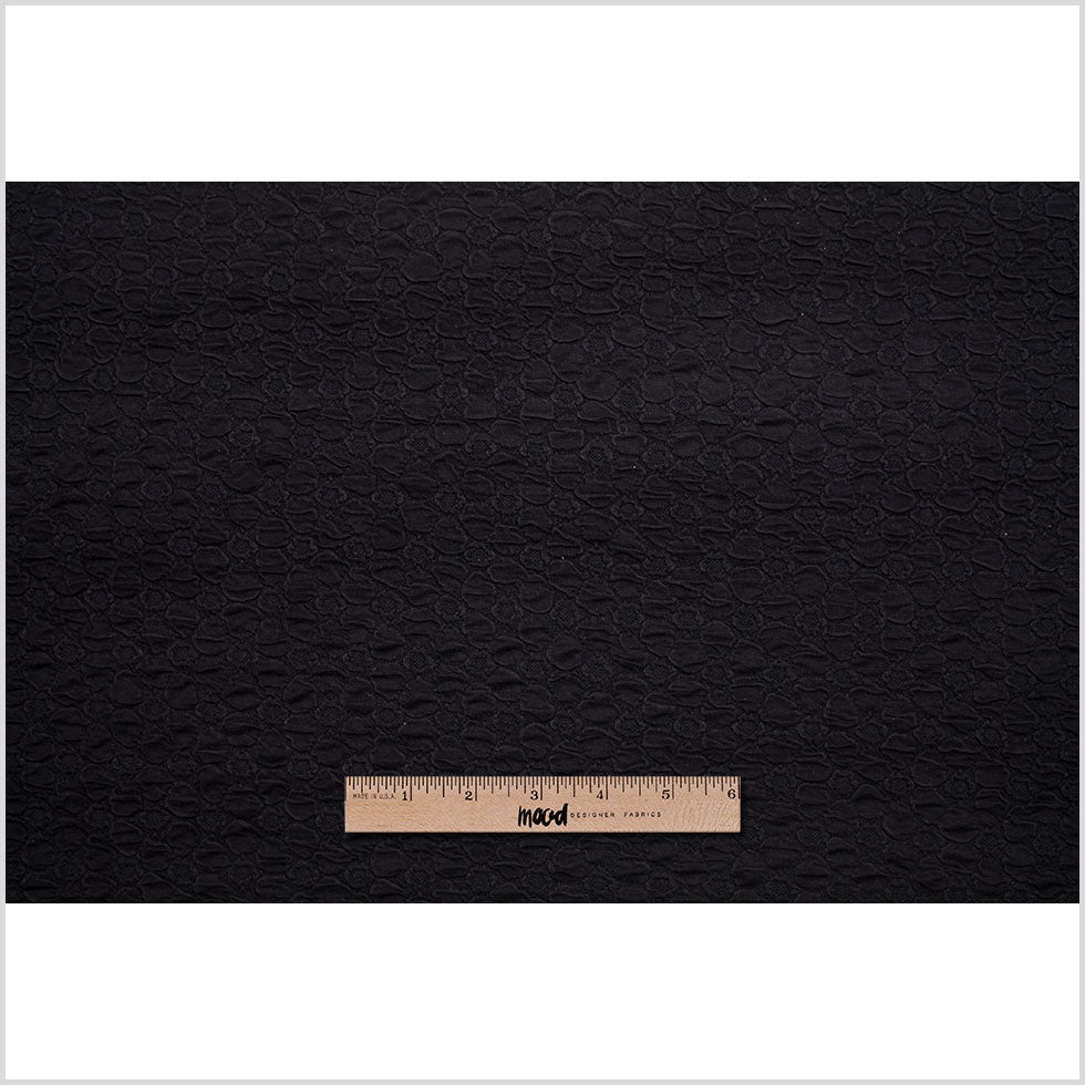 Black Stretch Viscose-Nylon Novelty Knit Full Black Stretch Viscose-Nylon Novelty Knit Full