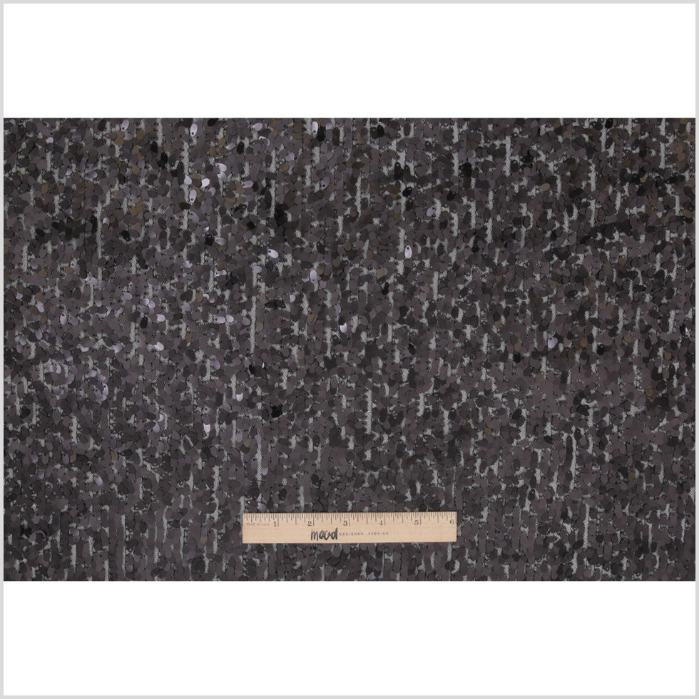 Black Oval Piette Sequins on Polyester Mesh Full Black Oval Piette Sequins on Polyester Mesh Full