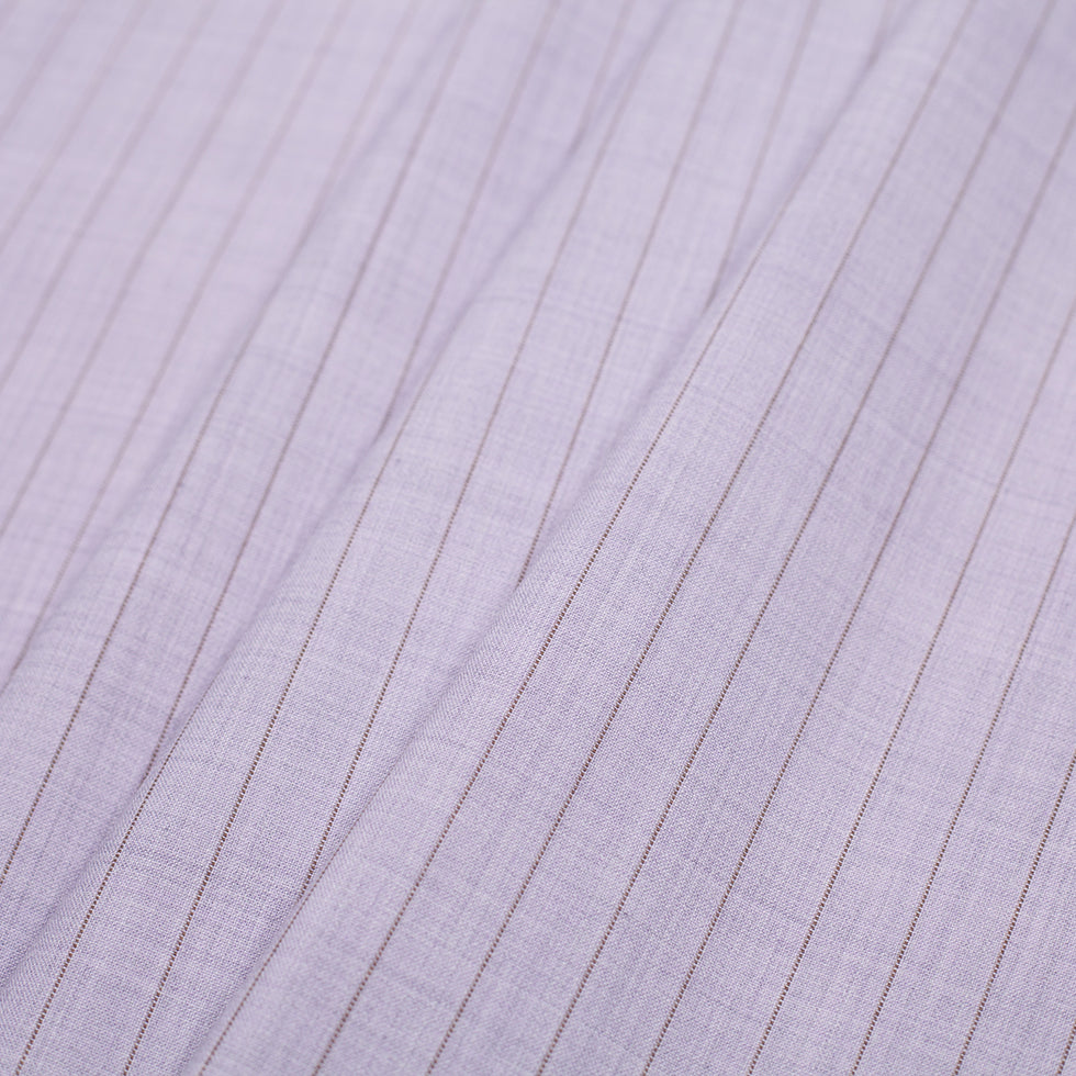 Italian Heather Purple Striped Stretch Polyester Suiting Detail Italian Heather Purple Striped Stretch Polyester Suiting Detail