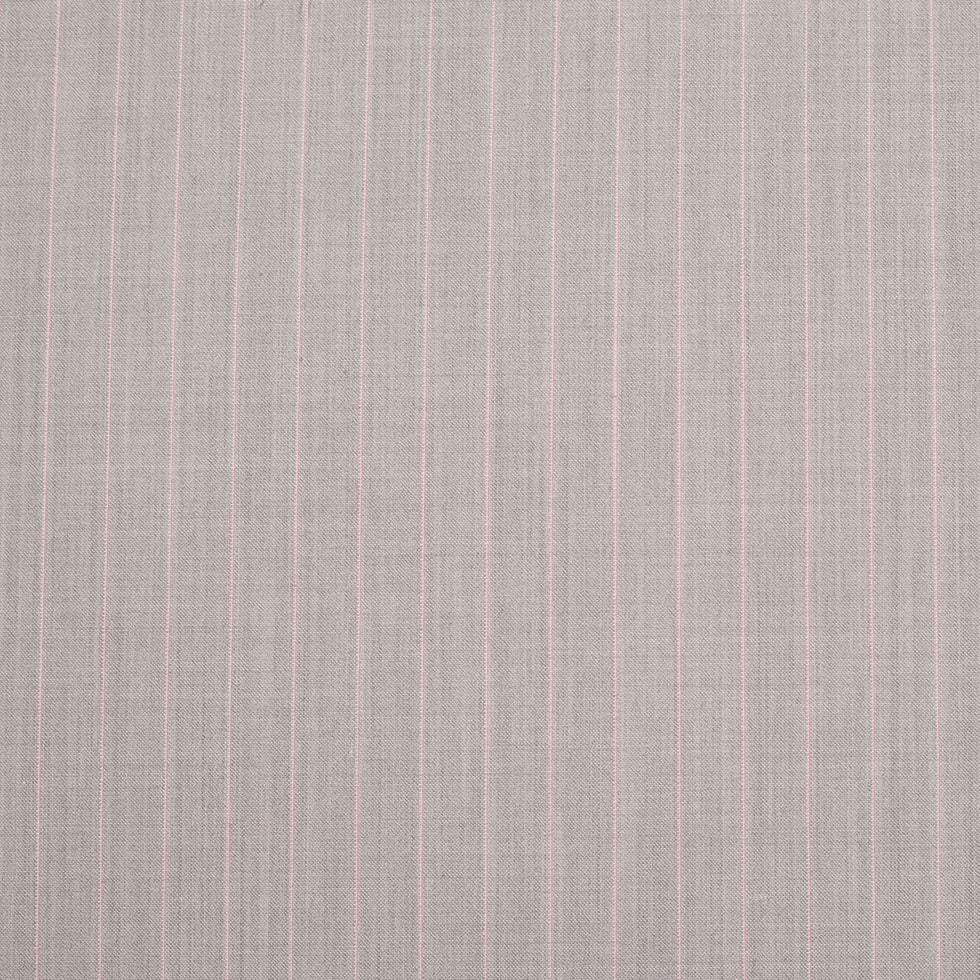 Italian Light Taupe Striped Stretch Polyester Suiting Italian Light Taupe Striped Stretch Polyester Suiting