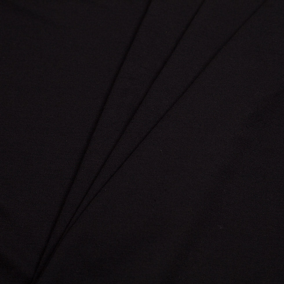 Black Polyester-Rayon Stretch French Terry Cloth Detail