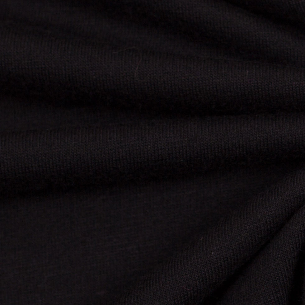 Black Polyester-Rayon Stretch French Terry Cloth Full