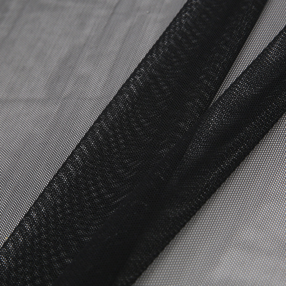 Black Stretch Polyester Power Mesh - Detail Black Stretch Polyester Power Mesh - Detail