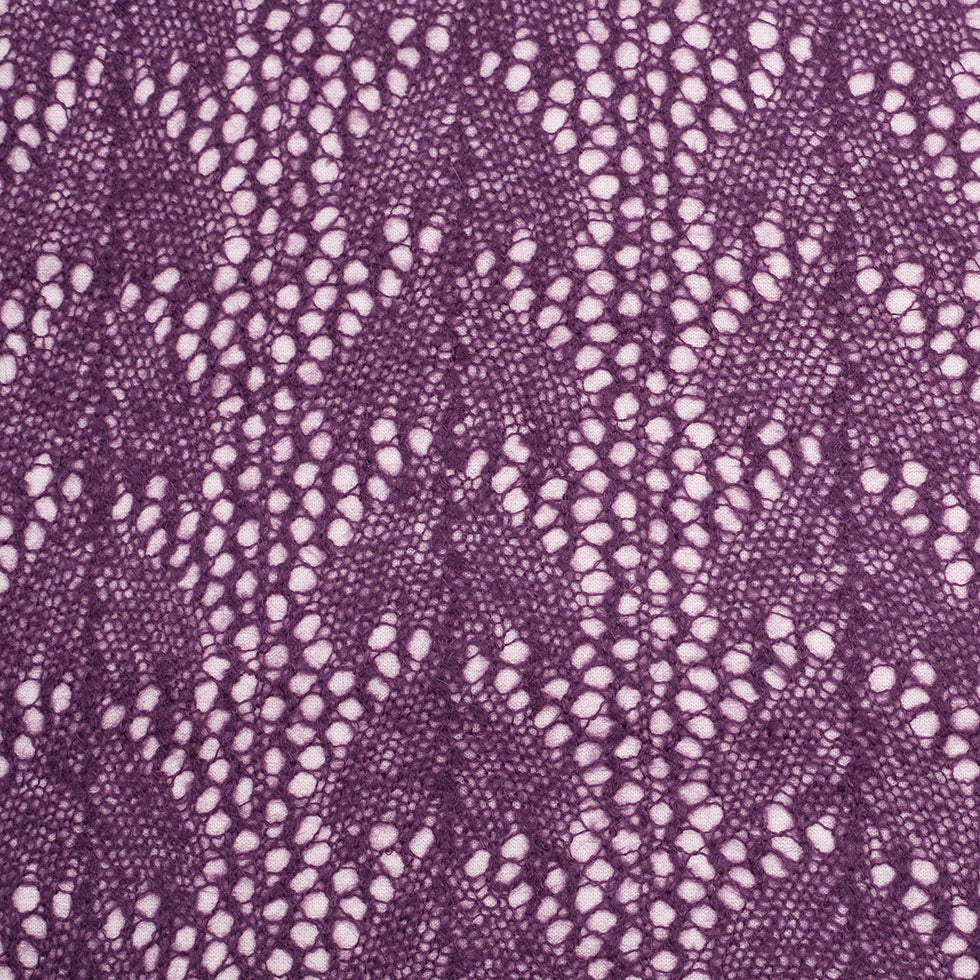 Italian Sunset Purple Crochet Knit Backed By Wool Fleece Jersey Italian Sunset Purple Crochet Knit Backed By Wool Fleece Jersey