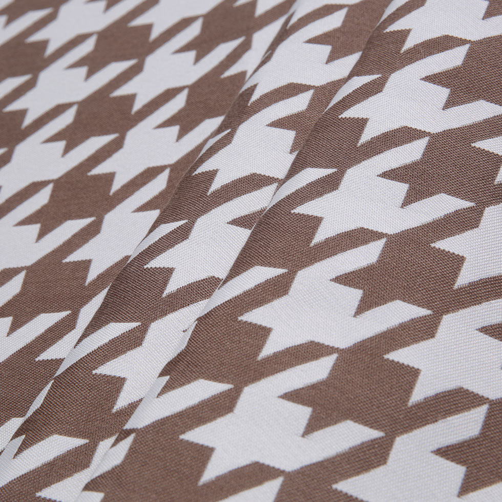 Light Brown Houndstooth Polyester Brocade - Folded Light Brown Houndstooth Polyester Brocade - Folded