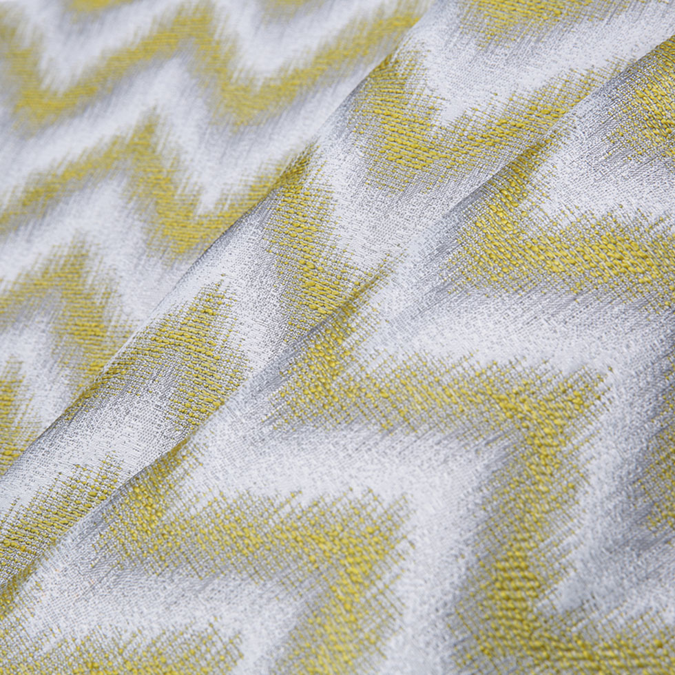 Lime Zig-Zag Geometric Polyester Woven - Folded Lime Zig-Zag Geometric Polyester Woven - Folded