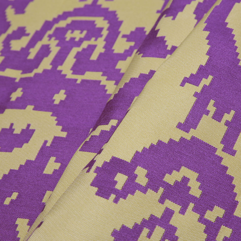 Purple Geometric Polyester Brocade Folded Purple Geometric Polyester Brocade Folded