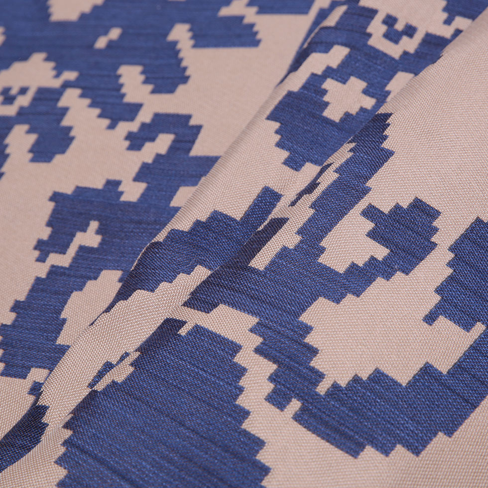 Denim Geometric Polyester Brocade Folded Denim Geometric Polyester Brocade Folded
