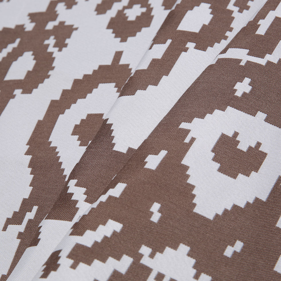 Brown Geometric Polyester Brocade - Folded Brown Geometric Polyester Brocade - Folded