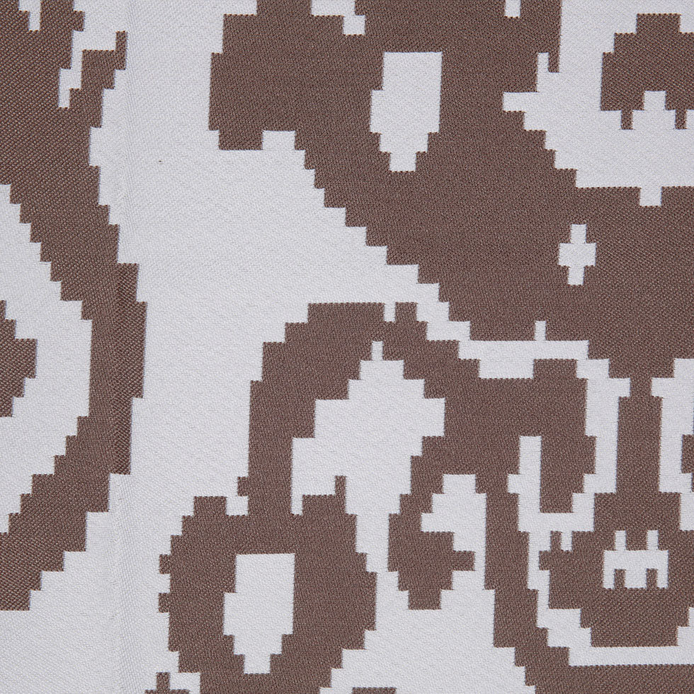 Brown Geometric Polyester Brocade - Detail Brown Geometric Polyester Brocade - Detail