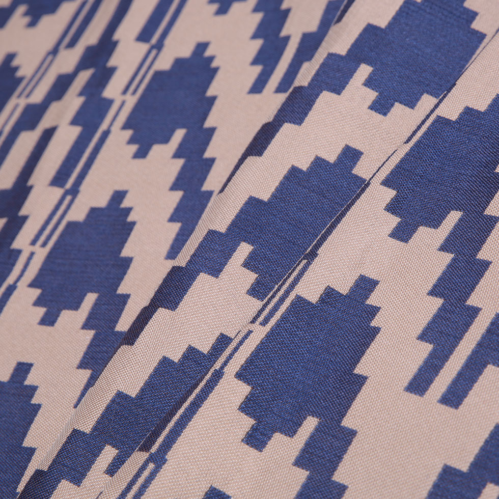 Denim Geometric Polyester Brocade Folded Denim Geometric Polyester Brocade Folded