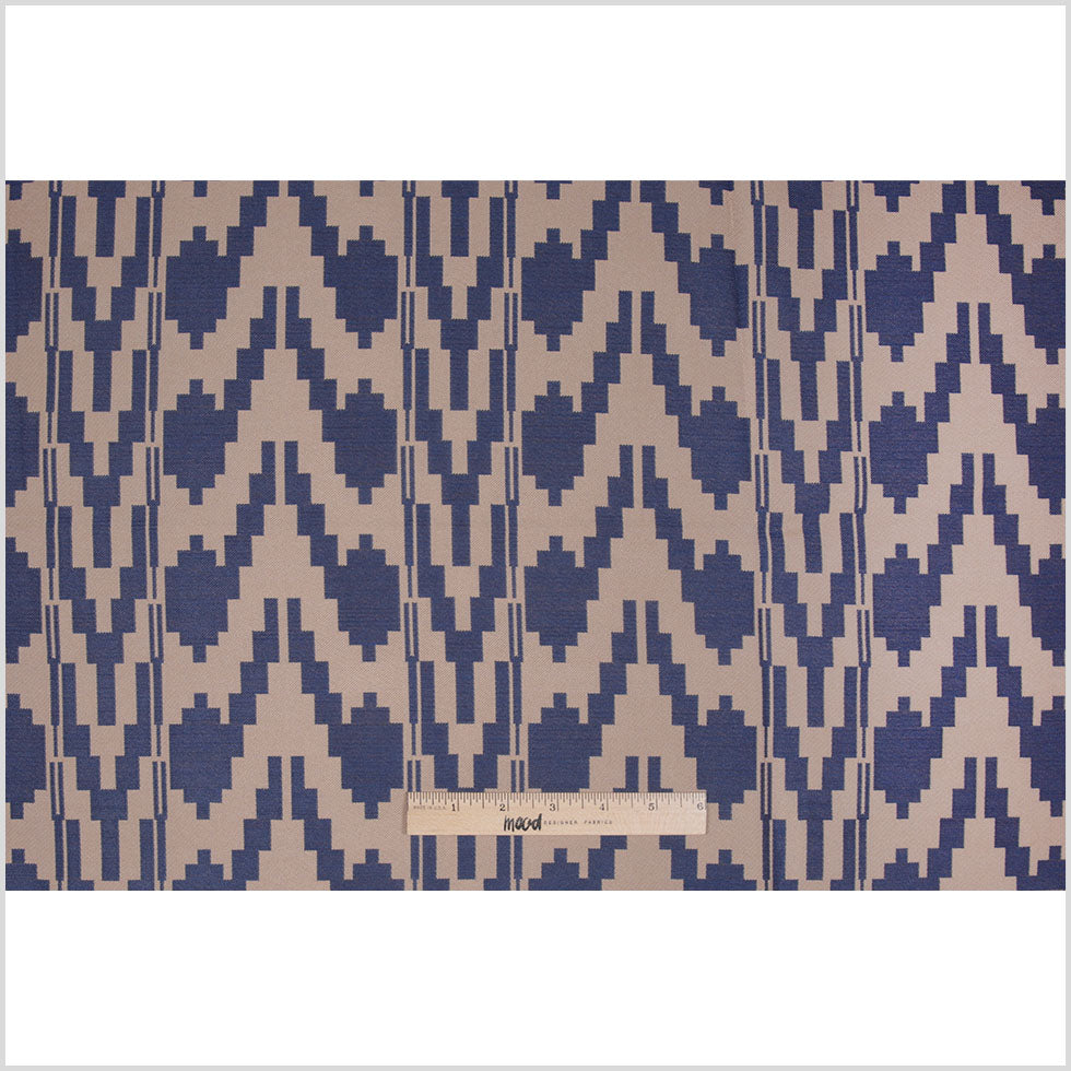Denim Geometric Polyester Brocade Full Denim Geometric Polyester Brocade Full