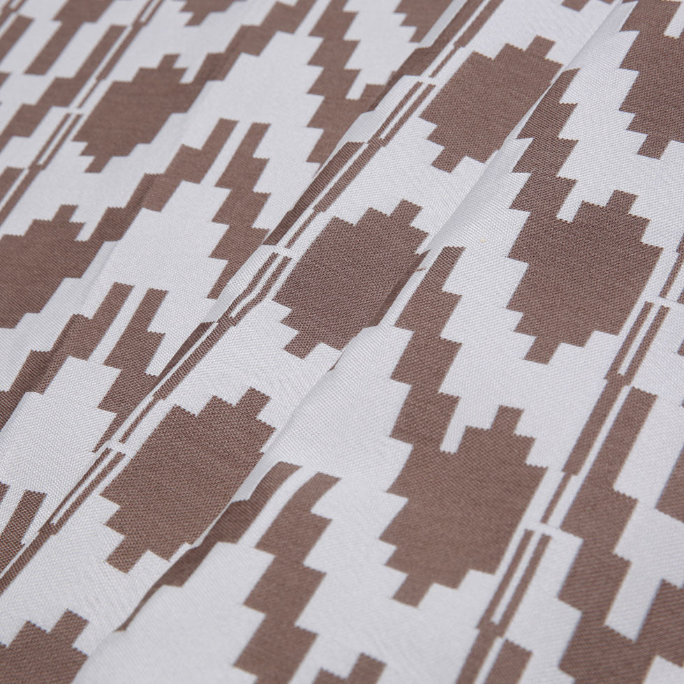 Cream Geometric Polyester Brocade - Folded Cream Geometric Polyester Brocade - Folded
