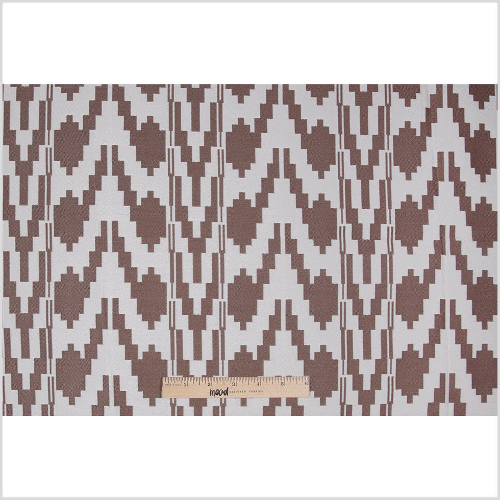 Cream Geometric Polyester Brocade - Full Cream Geometric Polyester Brocade - Full