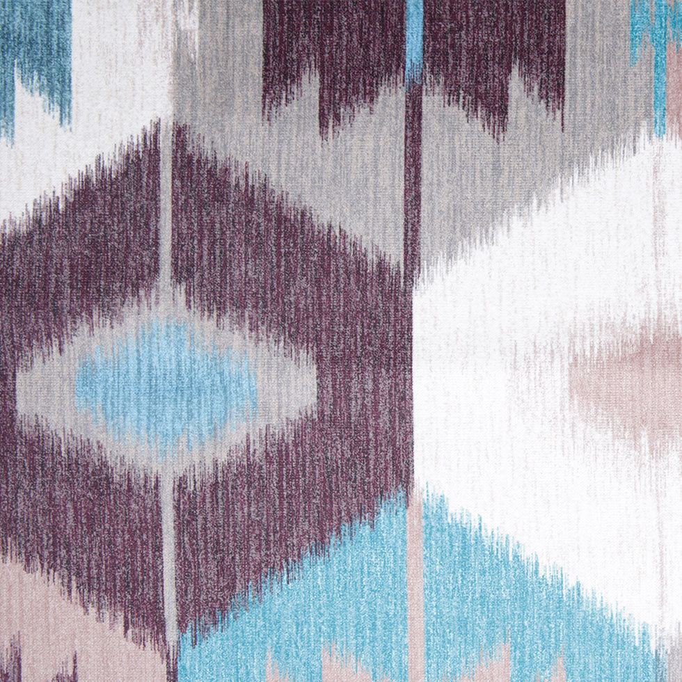 Aqua Large-Scale Ikat Geometric Upholstery Velvet Aqua Large-Scale Ikat Geometric Upholstery Velvet
