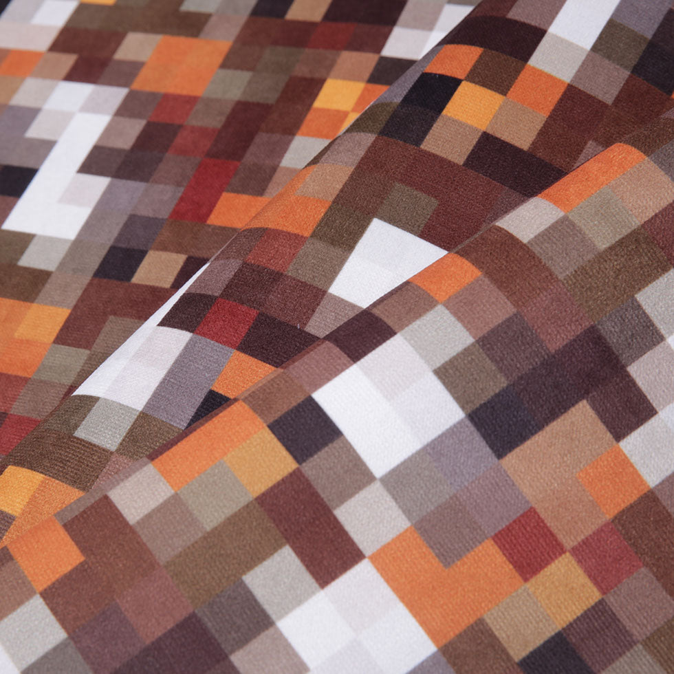 Orange Geometric Upholstery Velvet Folded Orange Geometric Upholstery Velvet Folded