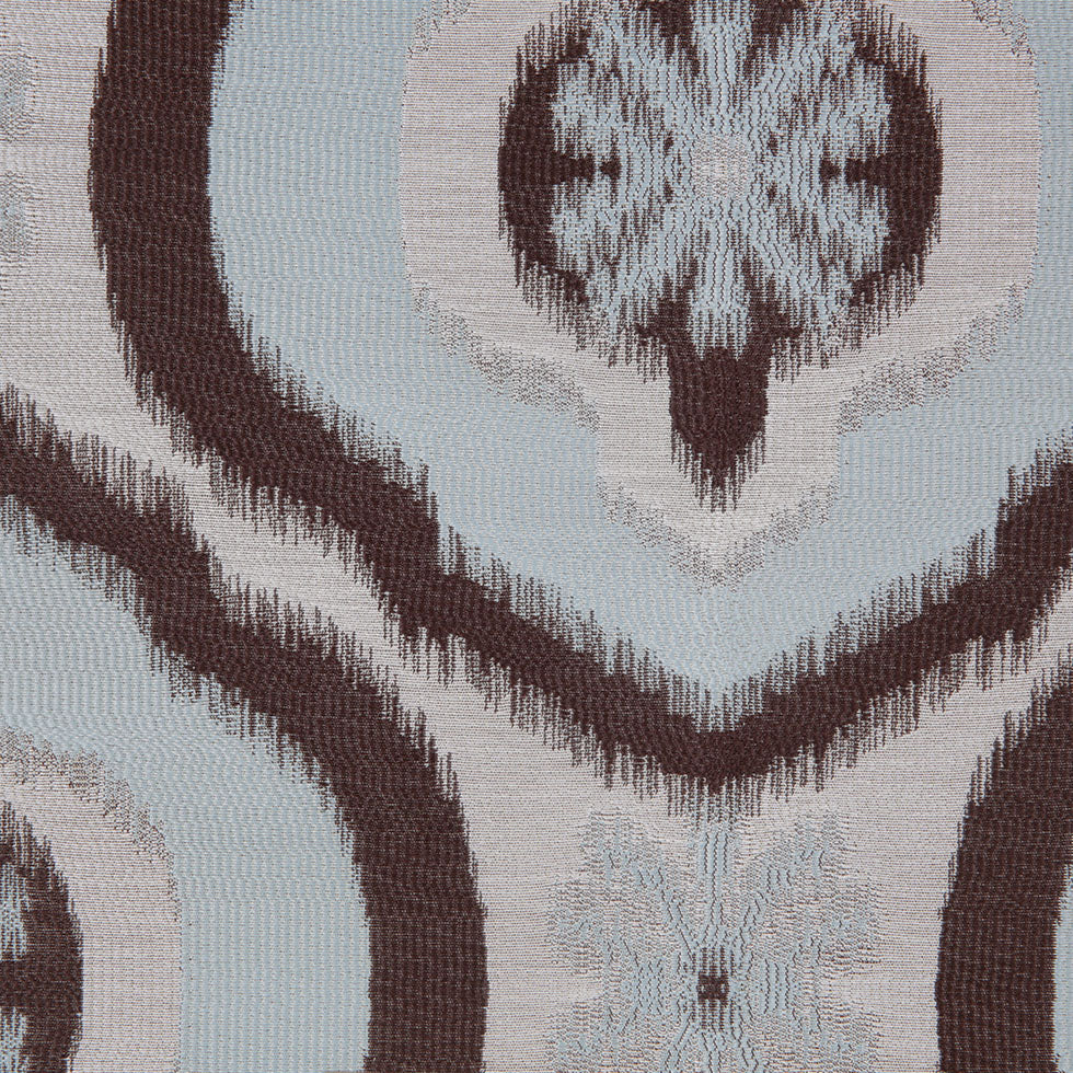 Mint Blue Ikat Damask Polyester Woven - Detail Mint Blue Ikat Damask Polyester Woven - Detail