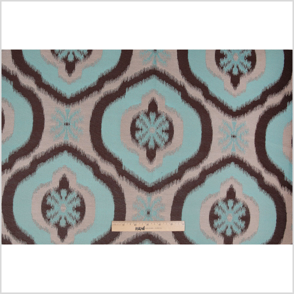 Aqua Ikat Damask Polyester Woven Full Aqua Ikat Damask Polyester Woven Full