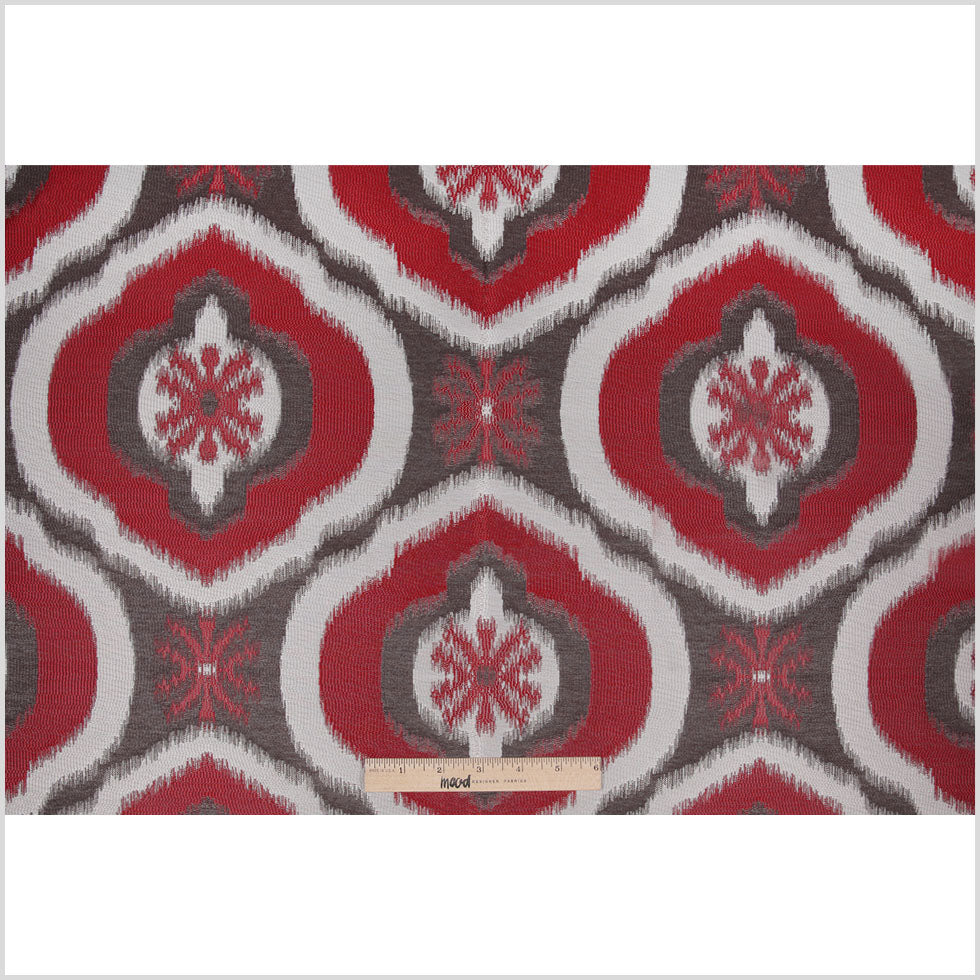 Red Ikat Damask Polyester Woven Full Red Ikat Damask Polyester Woven Full