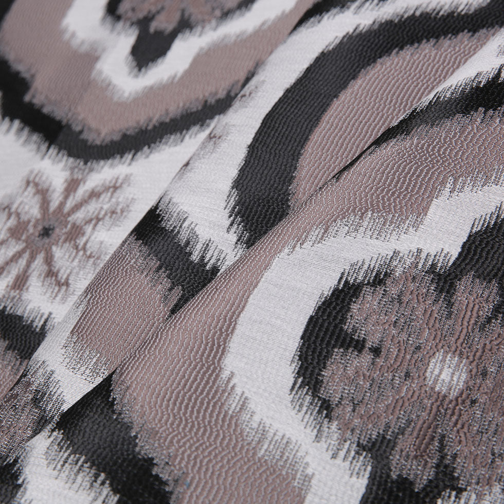 Black Ikat Damask Polyester Woven Folded Black Ikat Damask Polyester Woven Folded