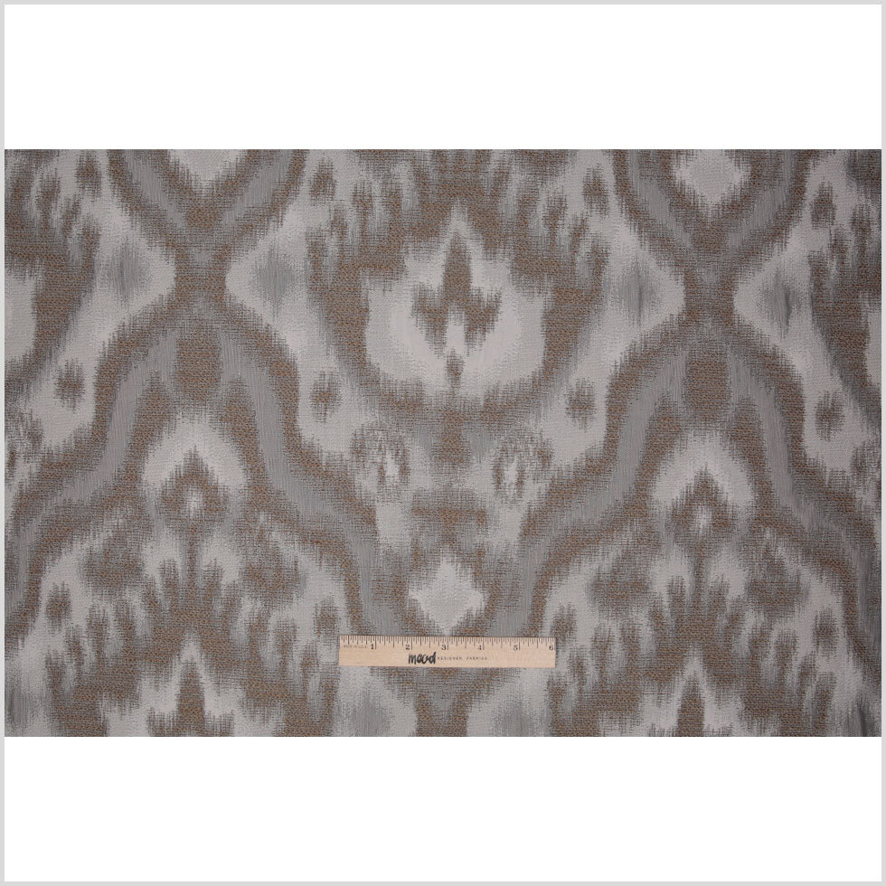 Gray Ikat Damask Polyester Woven - Full Gray Ikat Damask Polyester Woven - Full