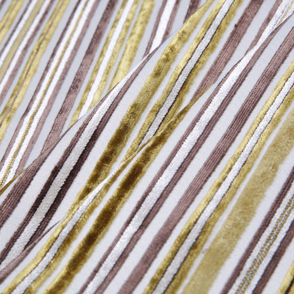 Gold Laser-Cut Striped Polyester Velvet Folded Gold Laser-Cut Striped Polyester Velvet Folded