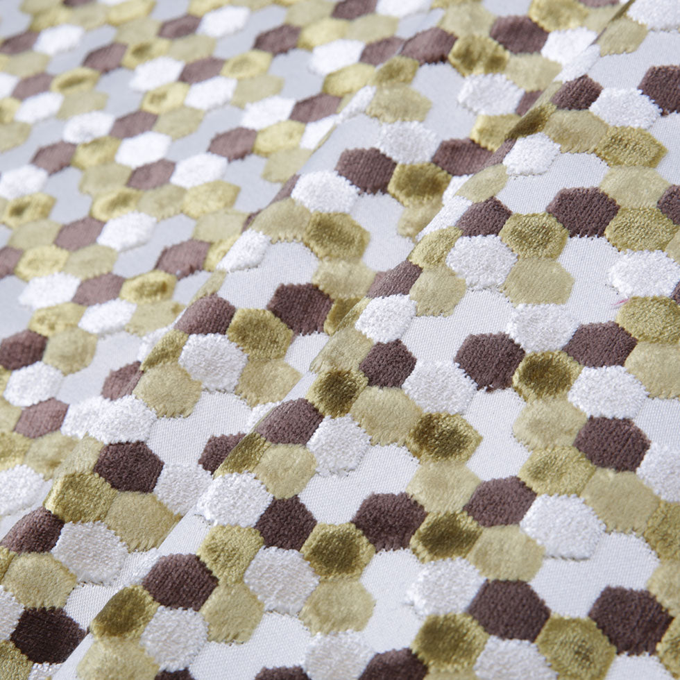 Grass Laser-Cut Geometric Polyester Velvet - Folded Grass Laser-Cut Geometric Polyester Velvet - Folded