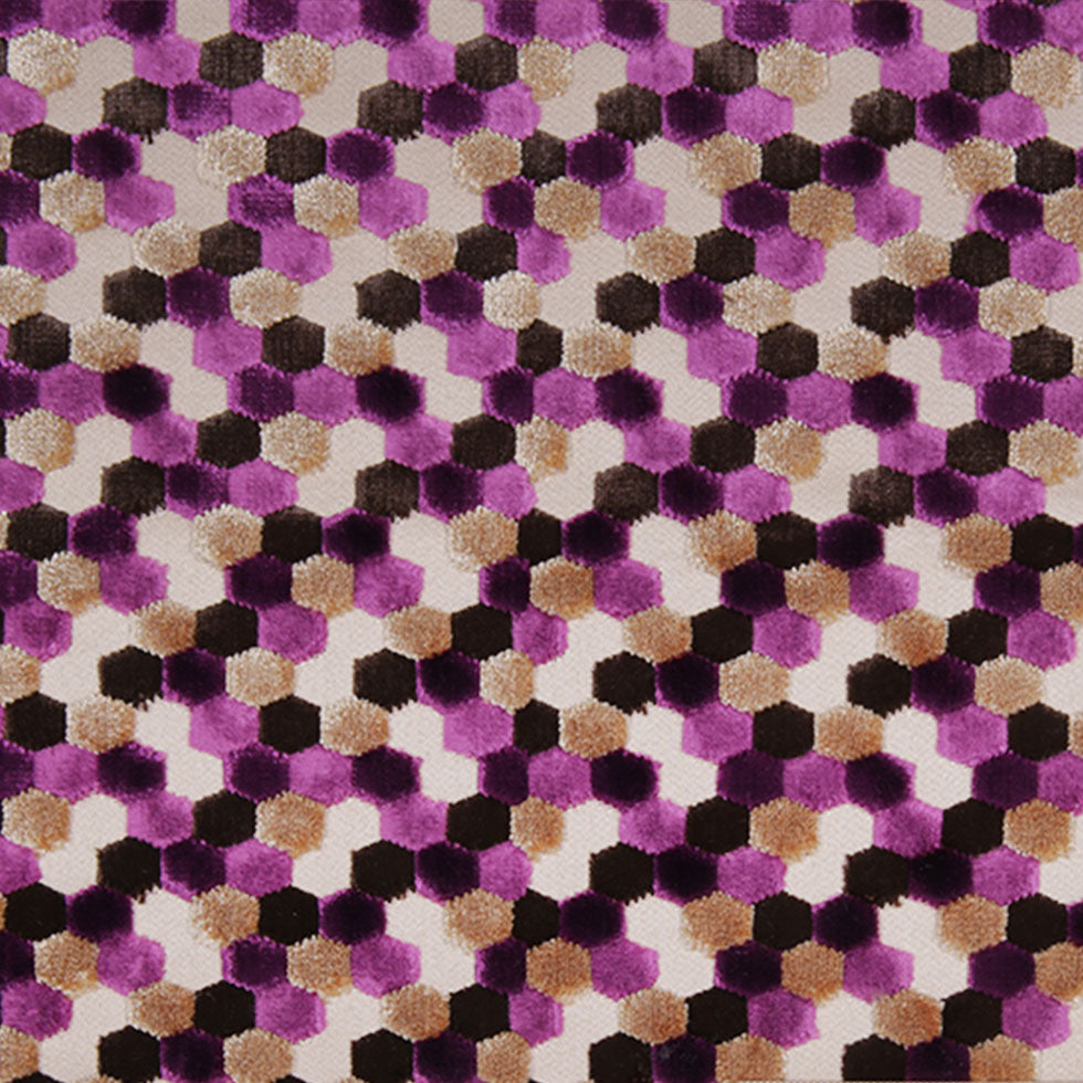 Purple Laser-Cut Geometric Polyester Velvet Purple Laser-Cut Geometric Polyester Velvet