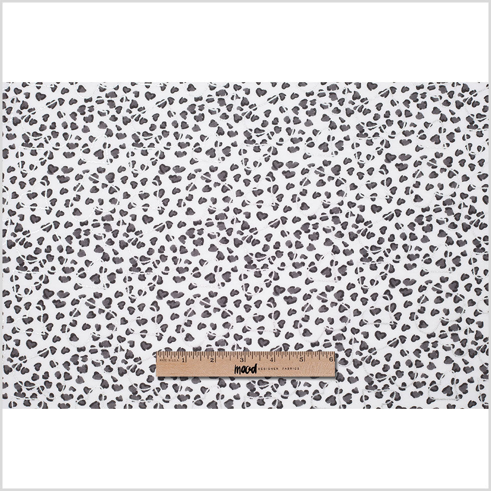 Charcoal Foil Hearts Stretch Polyester Jersey Full Charcoal Foil Hearts Stretch Polyester Jersey Full