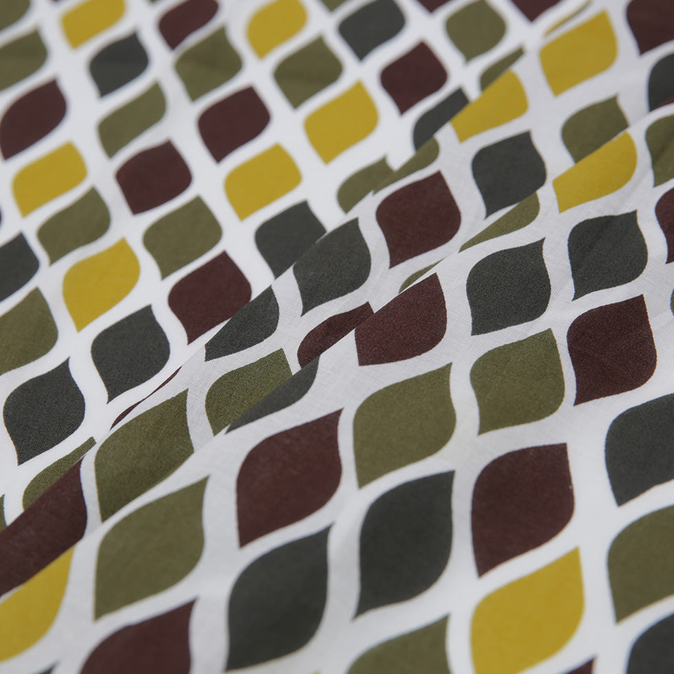 Multi-Green Misc Printed Cotton Voile - Detail Multi-Green Misc Printed Cotton Voile - Detail