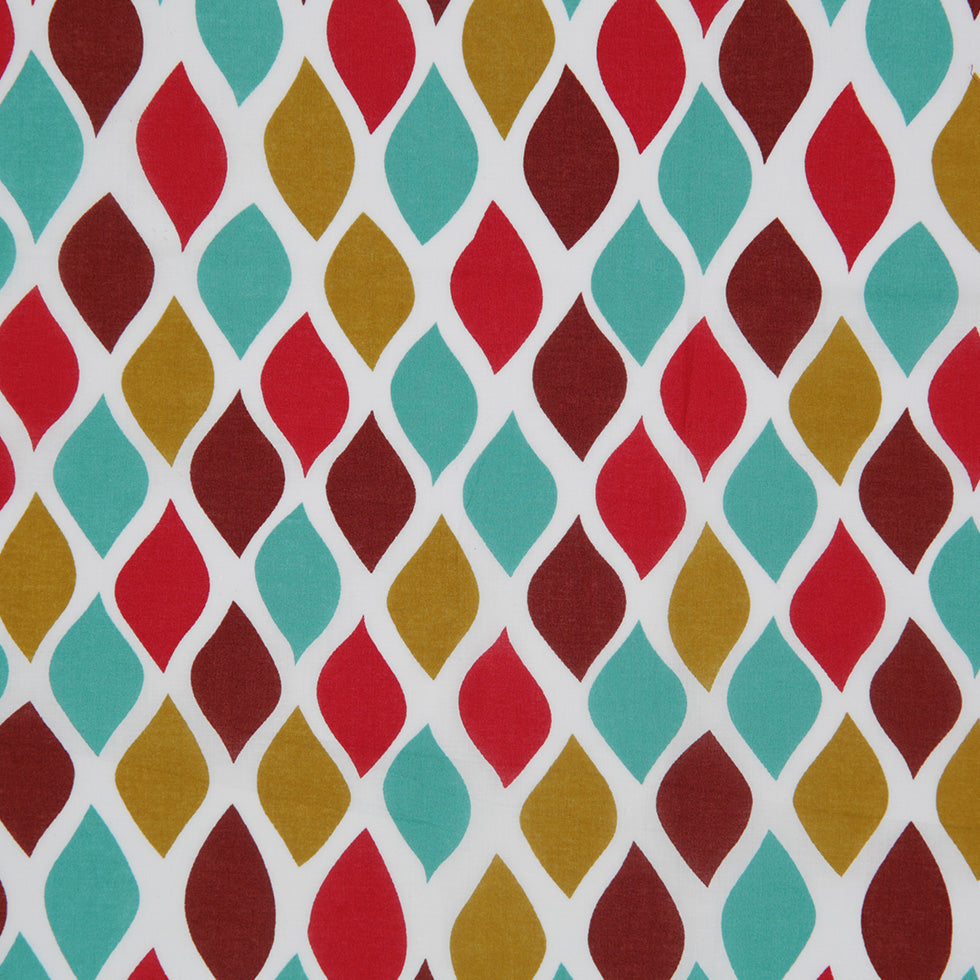 Ceramic/Red/Amber Green Misc Printed Cotton Voile Detail Ceramic/Red/Amber Green Misc Printed Cotton Voile Detail