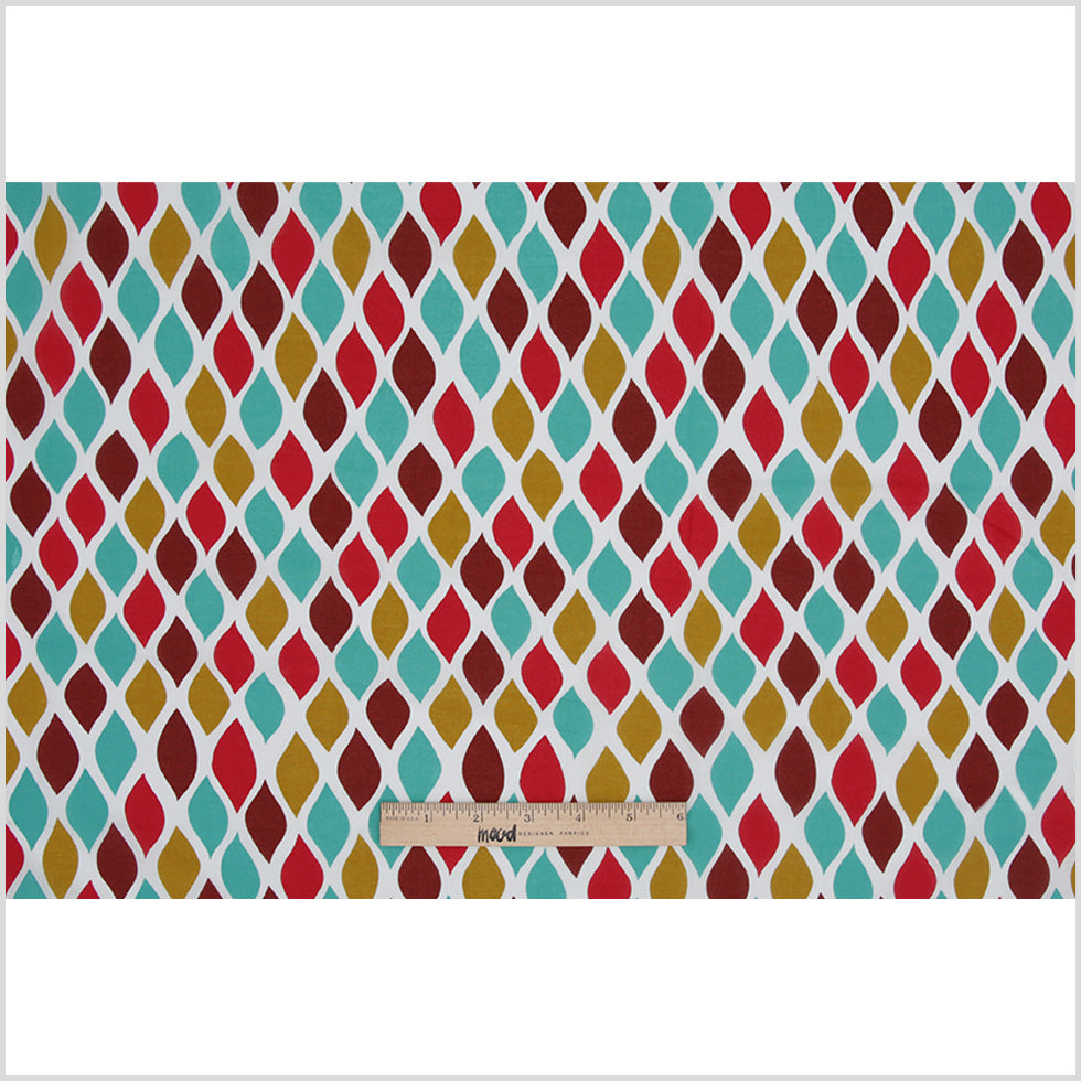 Ceramic/Red/Amber Green Misc Printed Cotton Voile Full Ceramic/Red/Amber Green Misc Printed Cotton Voile Full