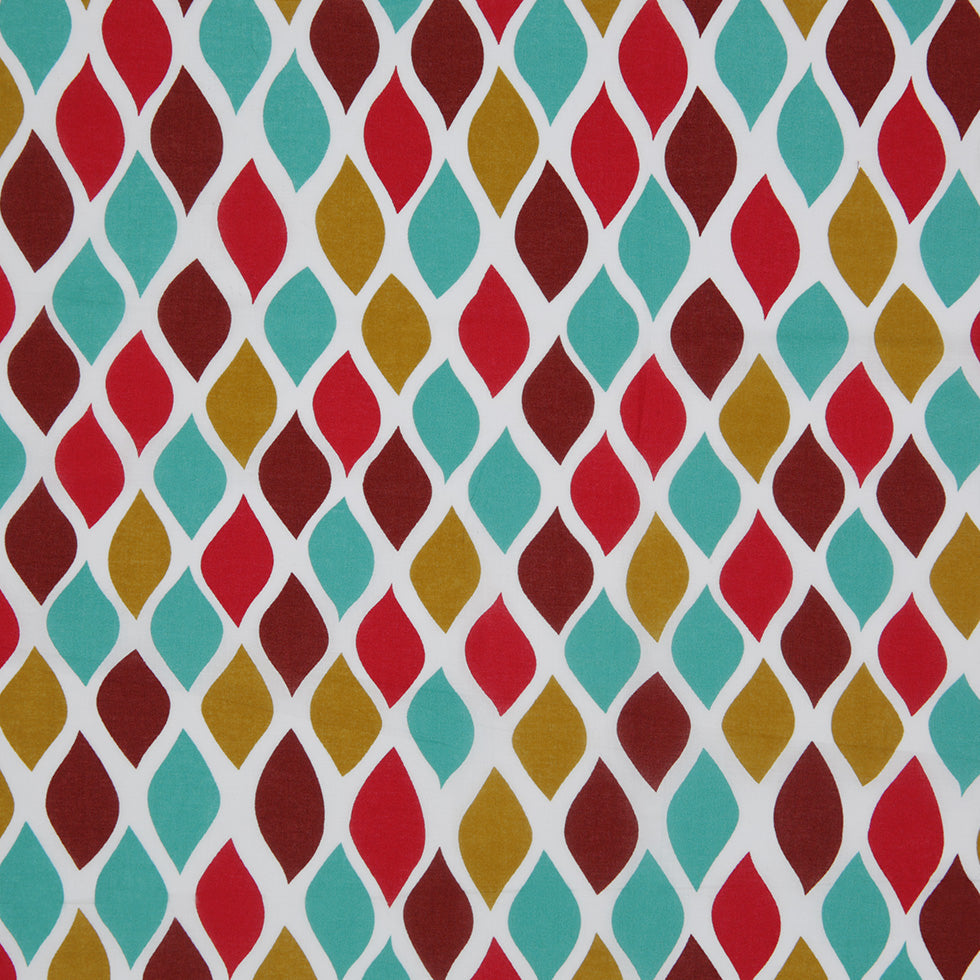 Ceramic/Red/Amber Green Misc Printed Cotton Voile Ceramic/Red/Amber Green Misc Printed Cotton Voile