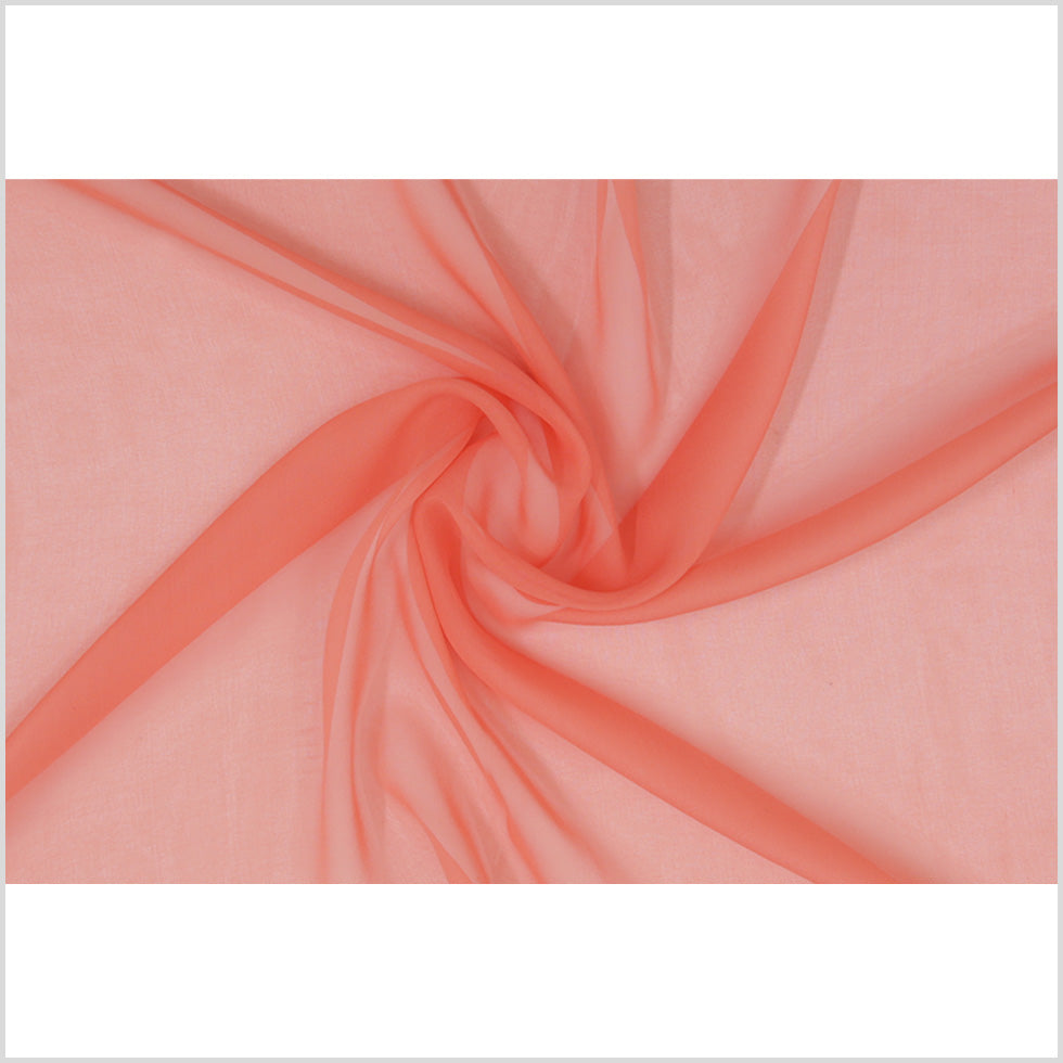Coral Silk Chiffon Full Coral Silk Chiffon Full