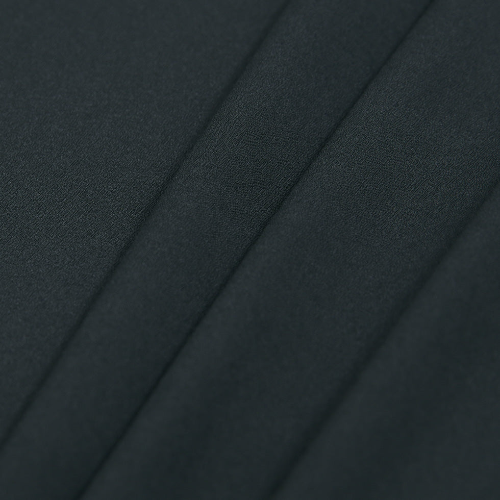 Forest Green Polyester Crepe de Chine Folded