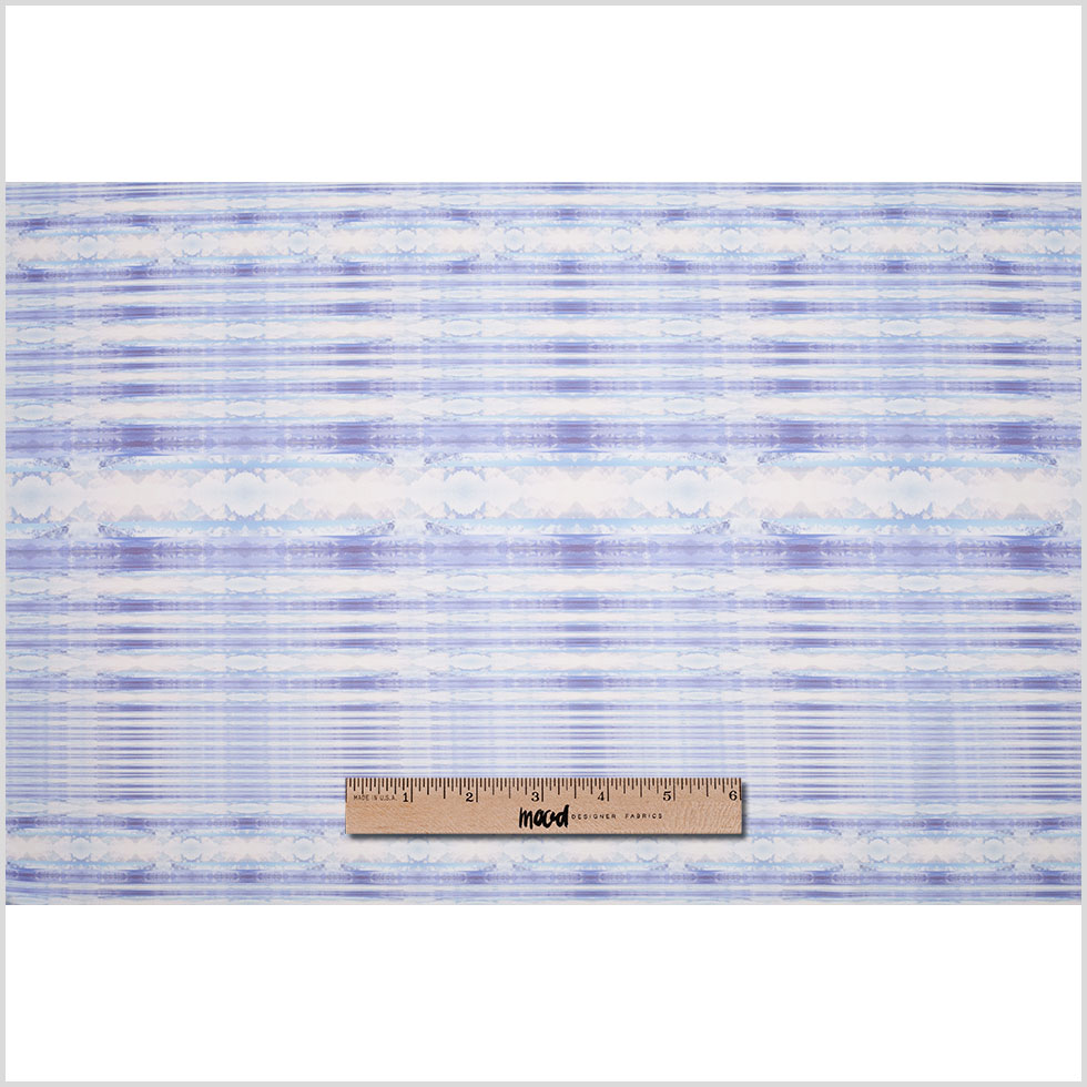 Purple/Blue Organic Stripes Digitally Printed Stretch Neoprene/Scuba Knit Full Purple/Blue Organic Stripes Digitally Printed Stretch Neoprene/Scuba Knit Full