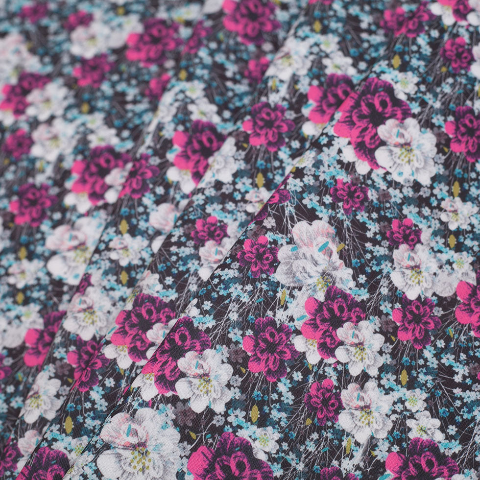 Field of Flowers Digitally Printed Stretch Neoprene/Scuba Knit Folded Field of Flowers Digitally Printed Stretch Neoprene/Scuba Knit Folded
