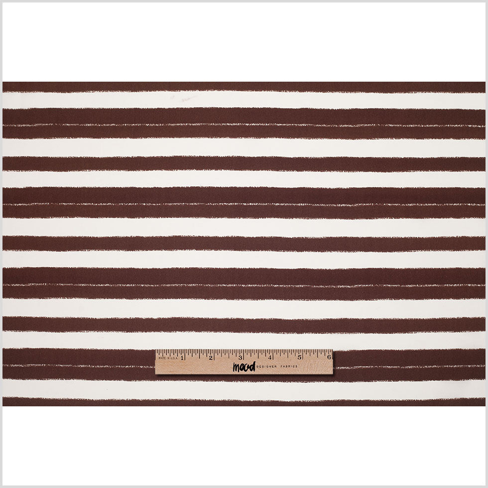 Tanya Taylor Off-White/Earth Striped SIlk Crepe de Chine - Folded Tanya Taylor Off-White/Earth Striped SIlk Crepe de Chine - Folded