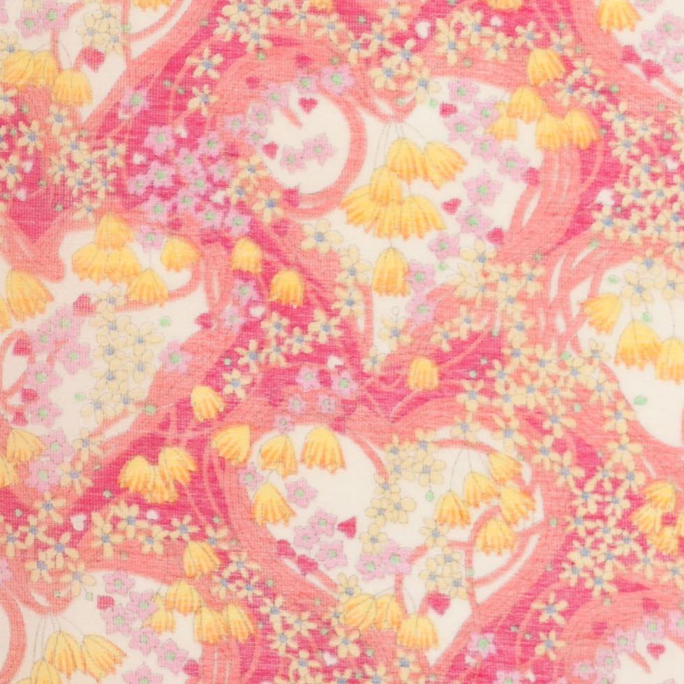 Liberty of London Amy Jane Pink/Yellow Silk-Cotton Voile Detail Liberty of London Amy Jane Pink/Yellow Silk-Cotton Voile Detail