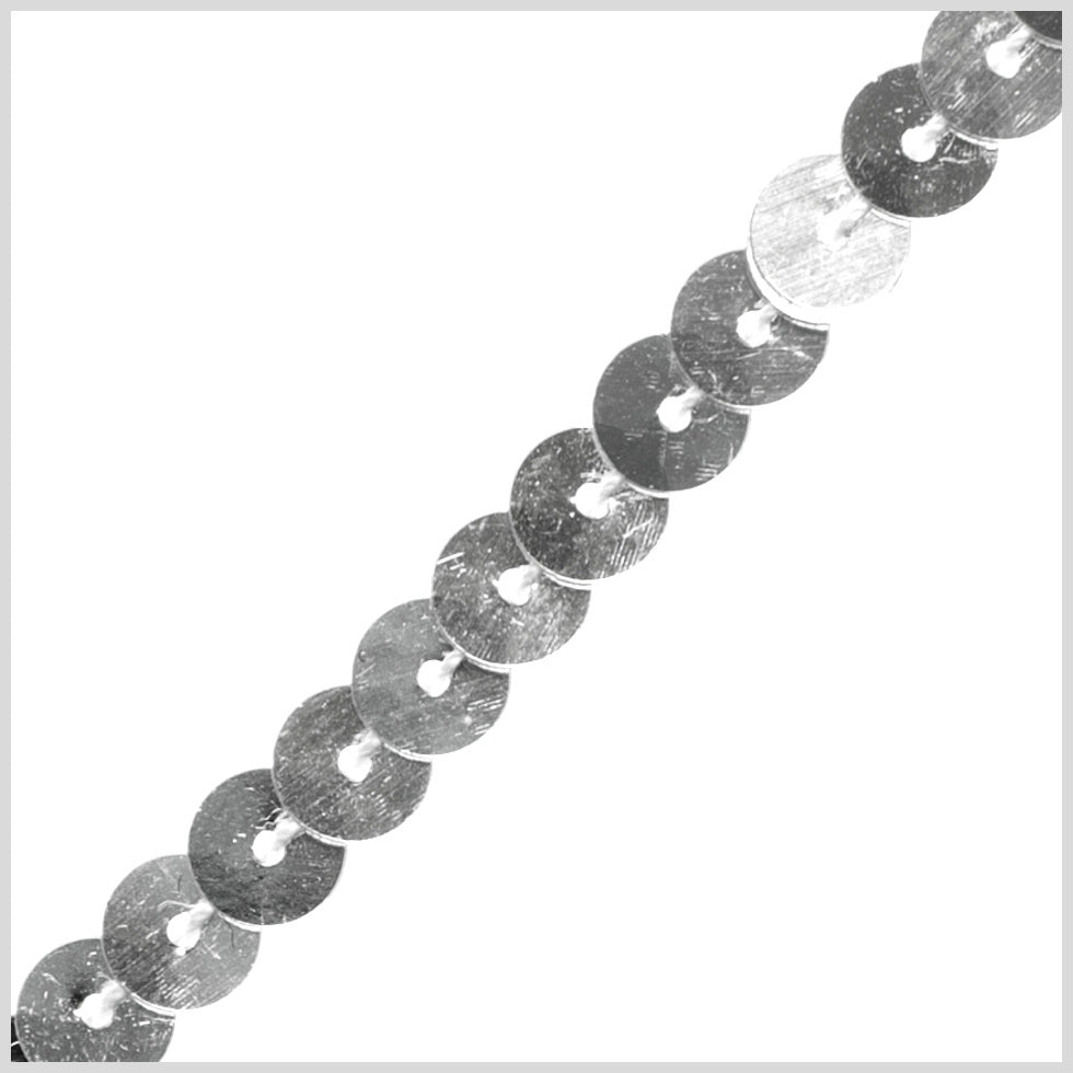 0.25" Single Row Silver Sequined String Detail 0.25" Single Row Silver Sequined String Detail
