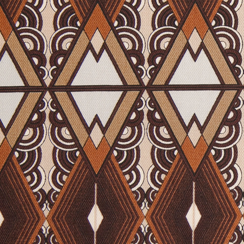 Brown/Beige Geometric Cotton Twill - Detail Brown/Beige Geometric Cotton Twill - Detail
