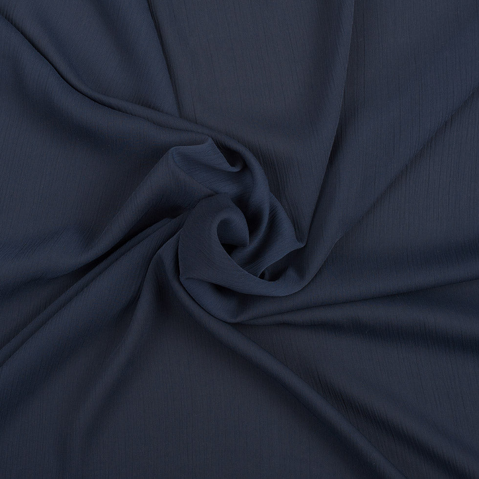 Perfect Navy Stretch Crinkled Polyester Chiffon Perfect Navy Stretch Crinkled Polyester Chiffon