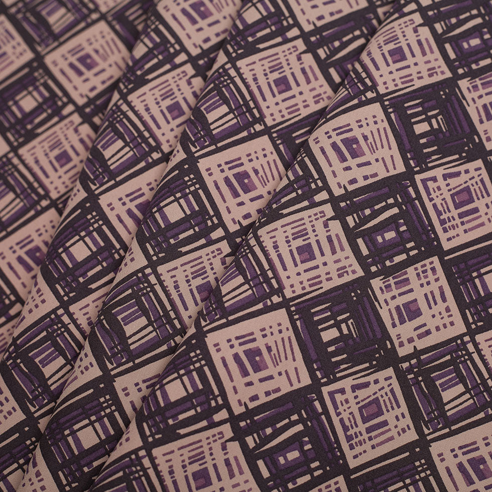 Liberty of London Rhian Beige/Purple Cotton Poplin - Folded Liberty of London Rhian Beige/Purple Cotton Poplin - Folded