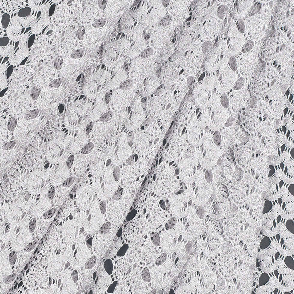 Metallic Silver Crocheted Lace - Folded Metallic Silver Crocheted Lace - Folded