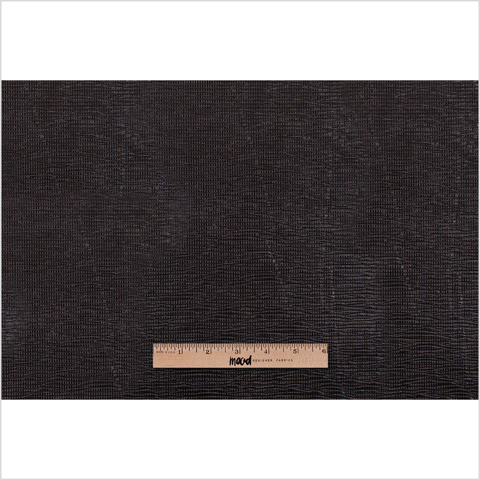 Black Crinkled Laminated Polyester Novelty Knit Full Black Crinkled Laminated Polyester Novelty Knit Full