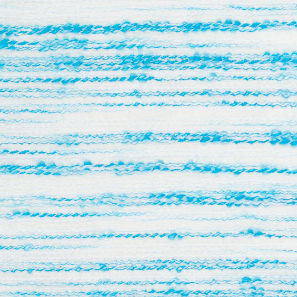 Turquoise/White Textural Striated Cotton Blend Detail Turquoise/White Textural Striated Cotton Blend Detail