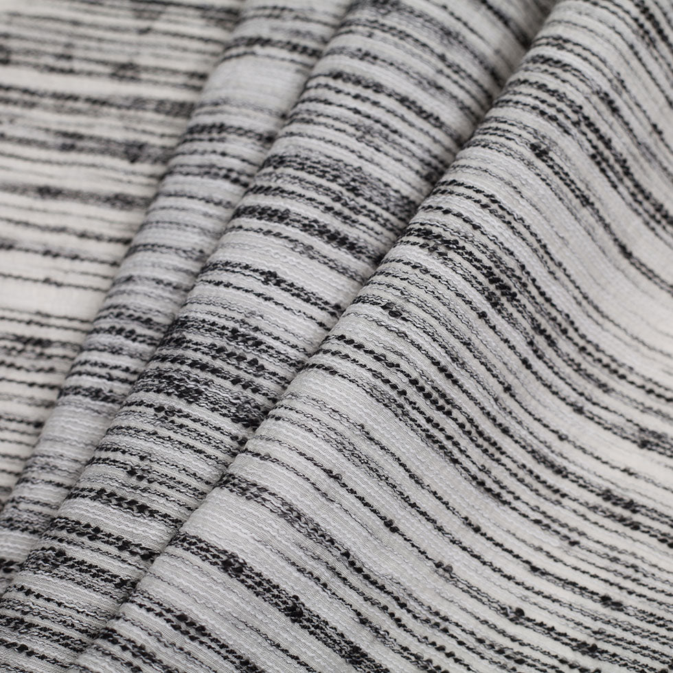 Black/White Textural Striated Cotton Blend Folded Black/White Textural Striated Cotton Blend Folded